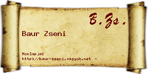 Baur Zseni névjegykártya